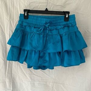 Day and Moon Blue Ruffled Mini Skirt